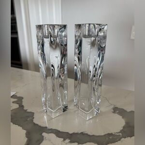 Nambé Crystal “Reveal” Candlestick Pair (6”)